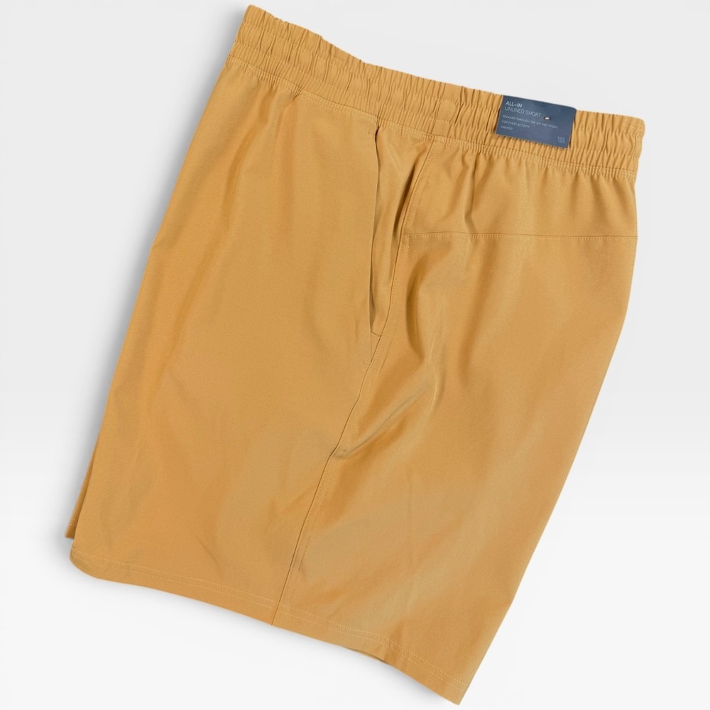 VRST All-In Short 7" Unlined Shorts Mens XXL Palomino Gold Training Running Golf